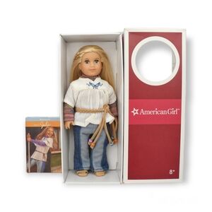 Vintage Retired American Girl Julie Albright Mini 6.5" Doll w/ Meet Julie Book